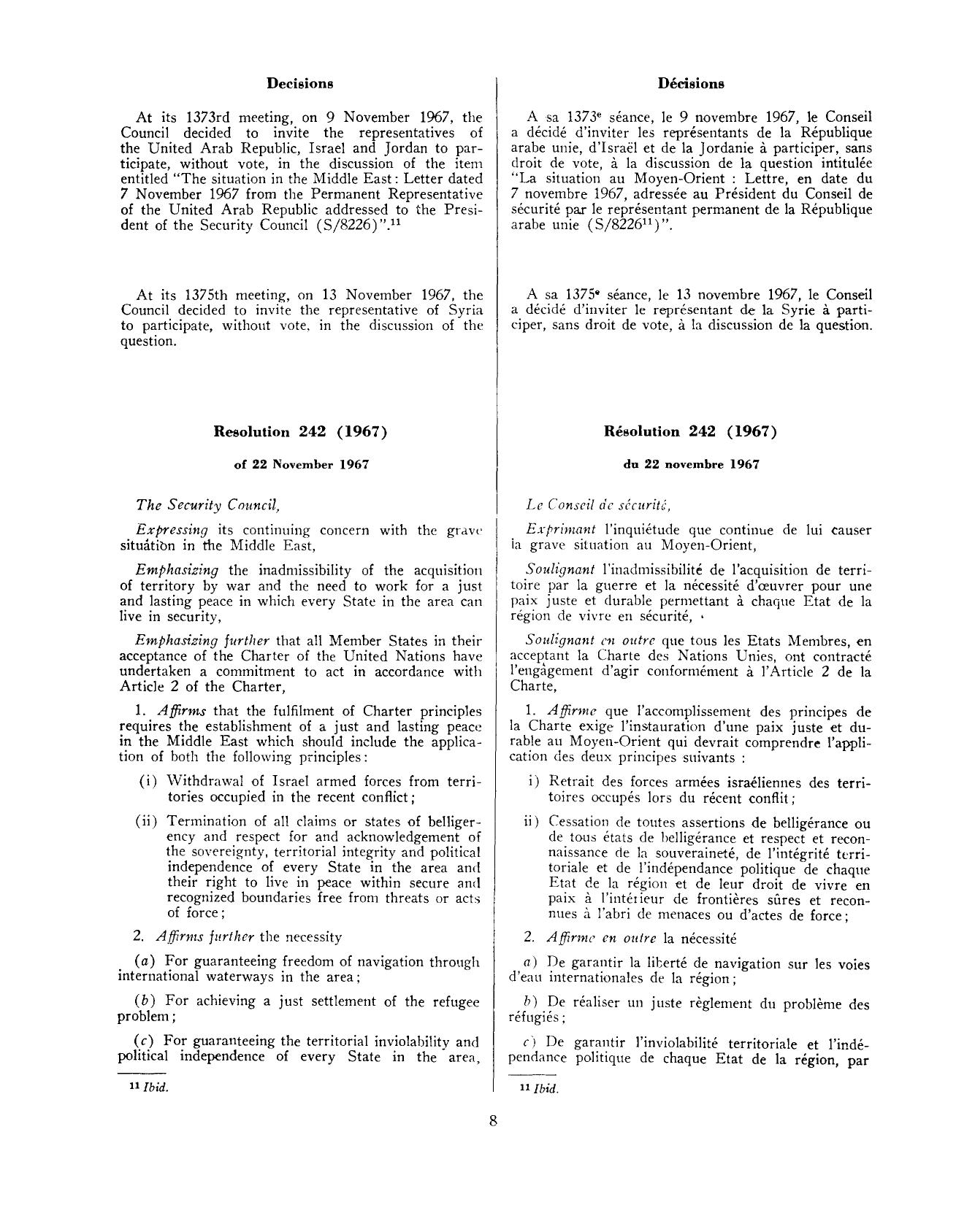قرار مجلس الأمن 242 بشأن النزاع العربي الإسرائيلي